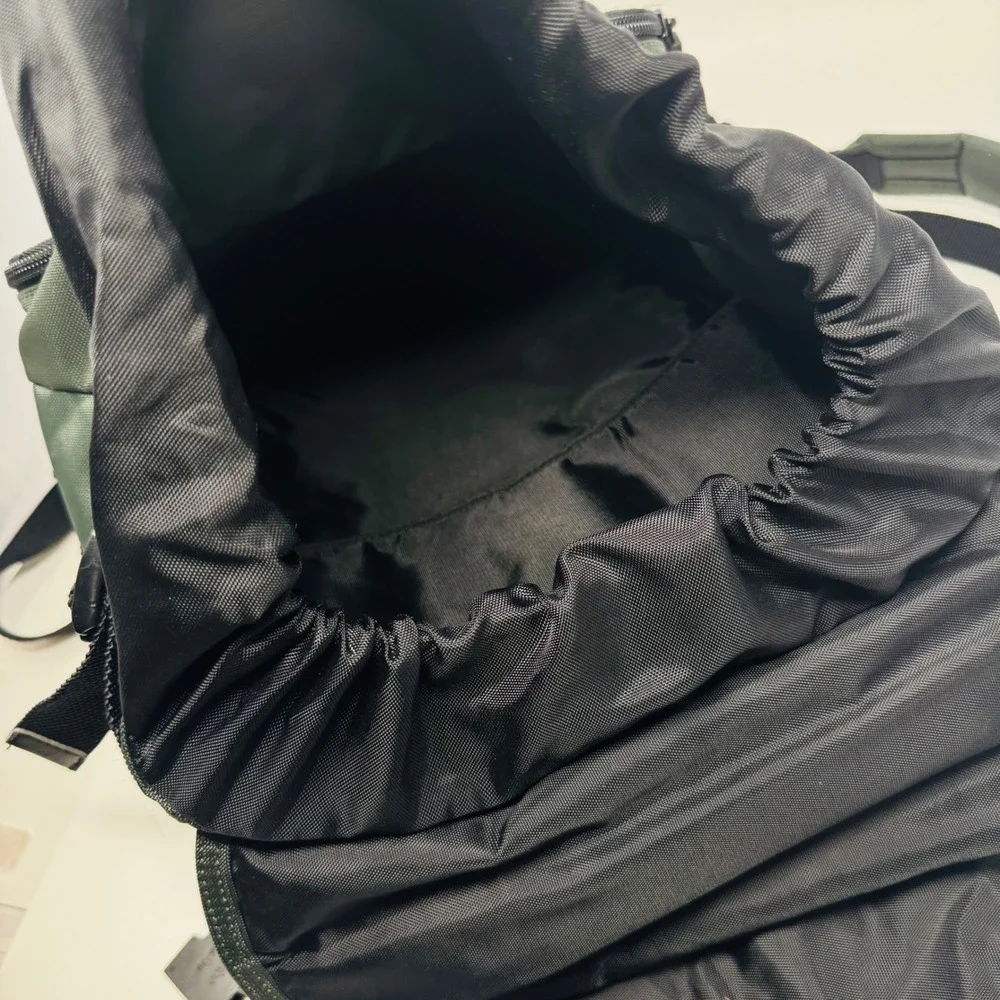 Kipling Hacker Green Nylon Flap Drawstring‎ Backpack Bag